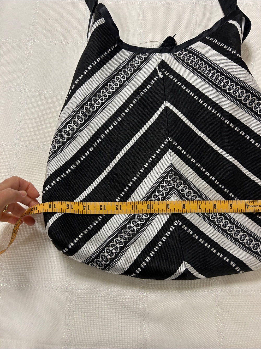 Black & White Chevron Strap Top — Unbranded image 4